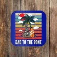 Dad To The Bone Spooky Skeleton Halloween Fathers Day Cute Gift Coaster thumb 0