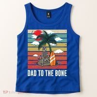 Dad To The Bone Spooky Skeleton Halloween Fathers Day Cute Gift Tank Top thumb 2