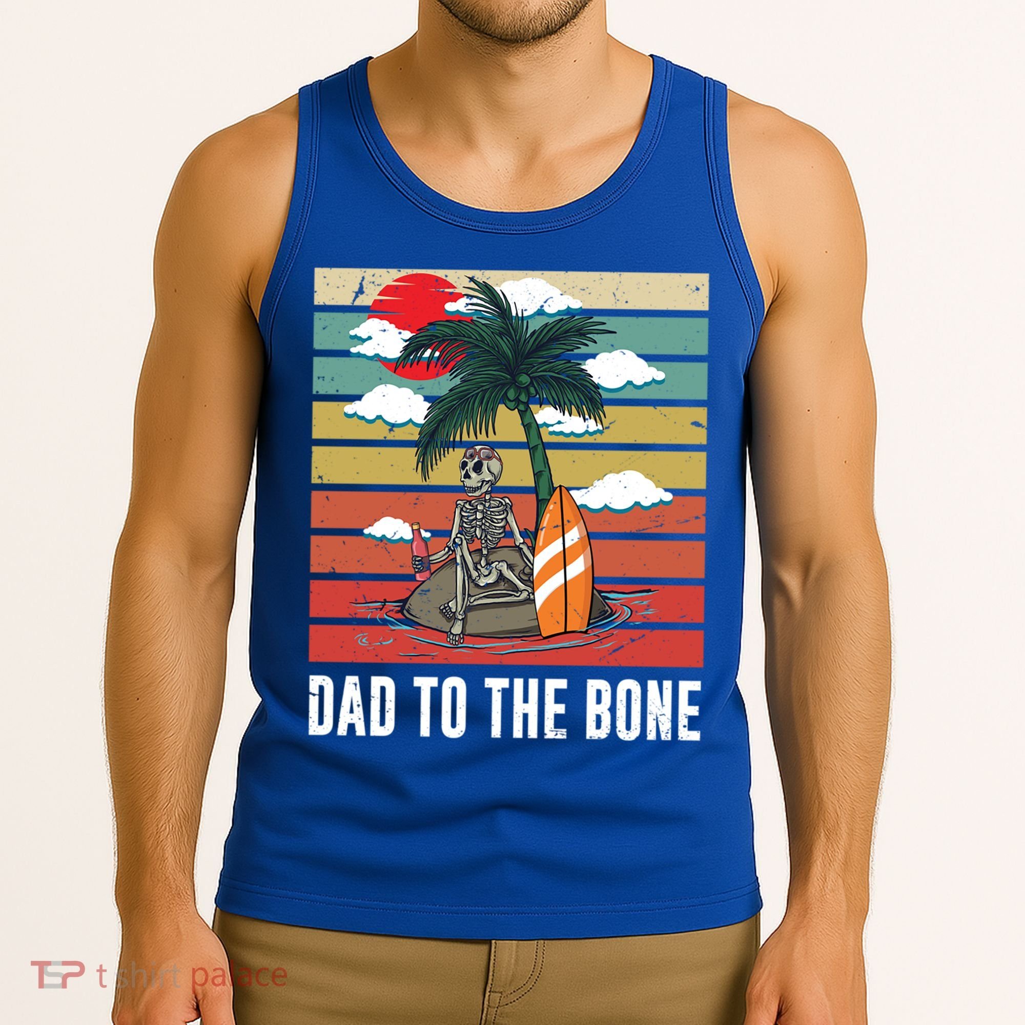 Dad To The Bone Spooky Skeleton Halloween Fathers Day Cute Gift Tank Top