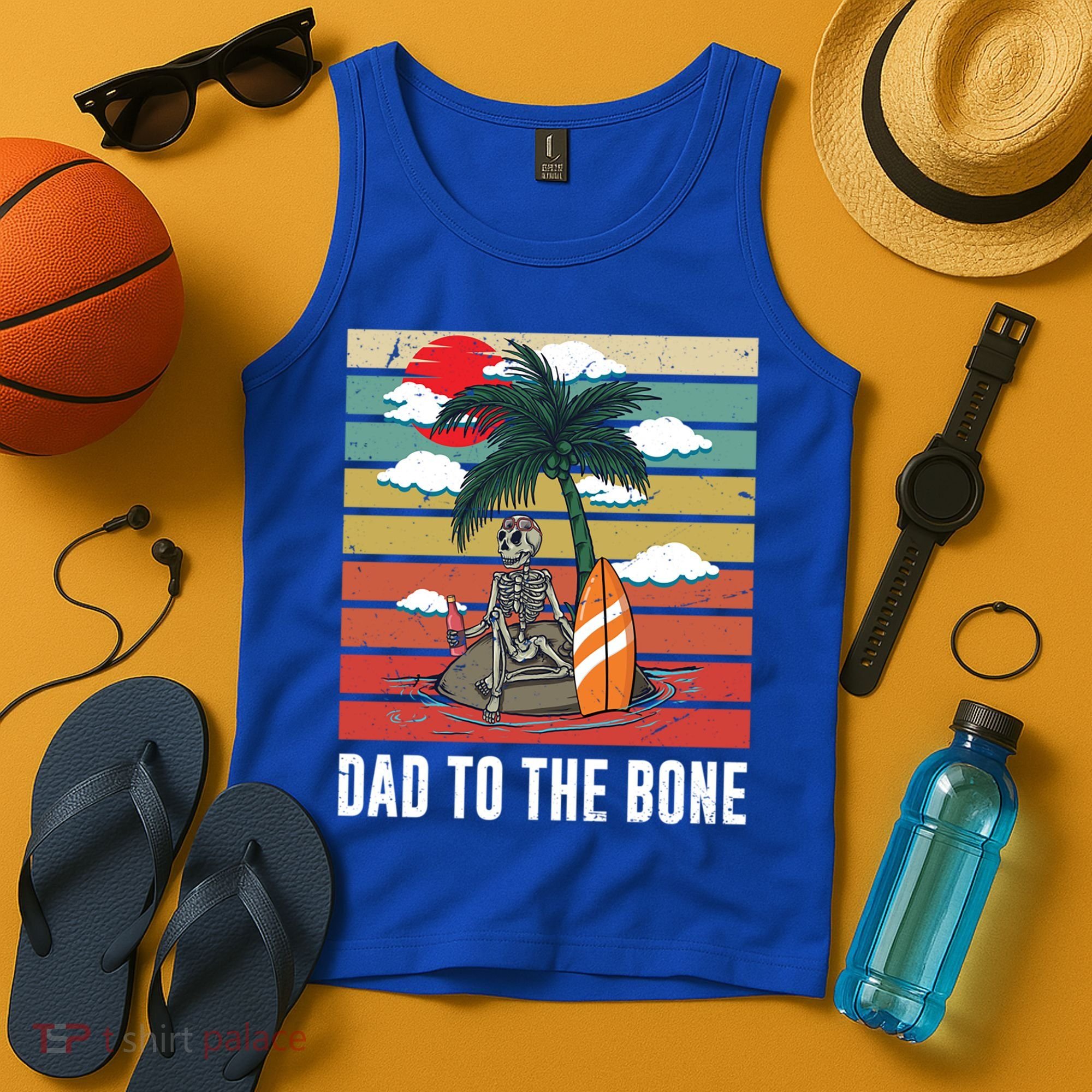 Dad To The Bone Spooky Skeleton Halloween Fathers Day Cute Gift Tank Top