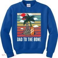 Dad To The Bone Spooky Skeleton Halloween Fathers Day Cute Gift Kids Sweatshirt thumb 0