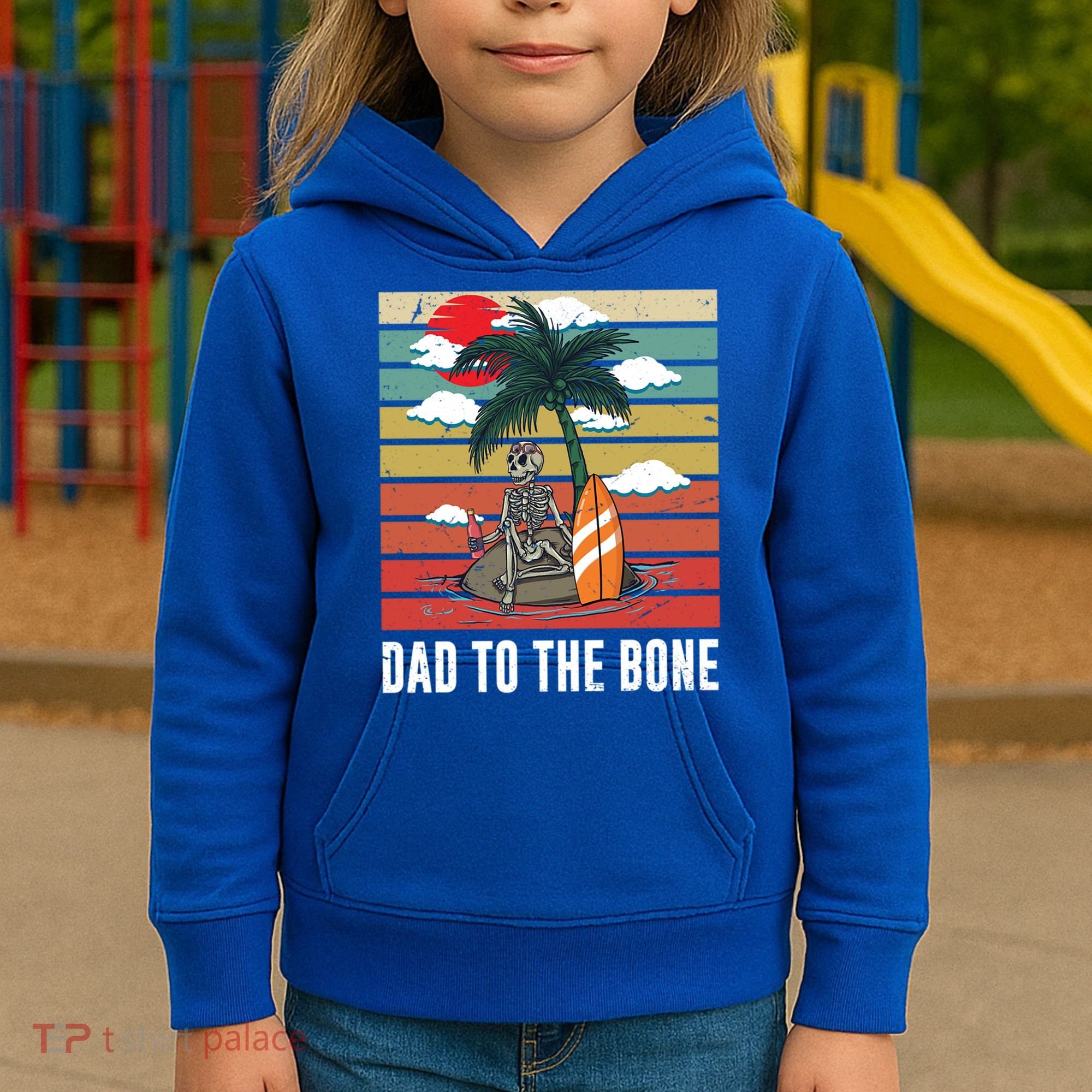 Dad To The Bone Spooky Skeleton Halloween Fathers Day Cute Gift Kids Hoodie