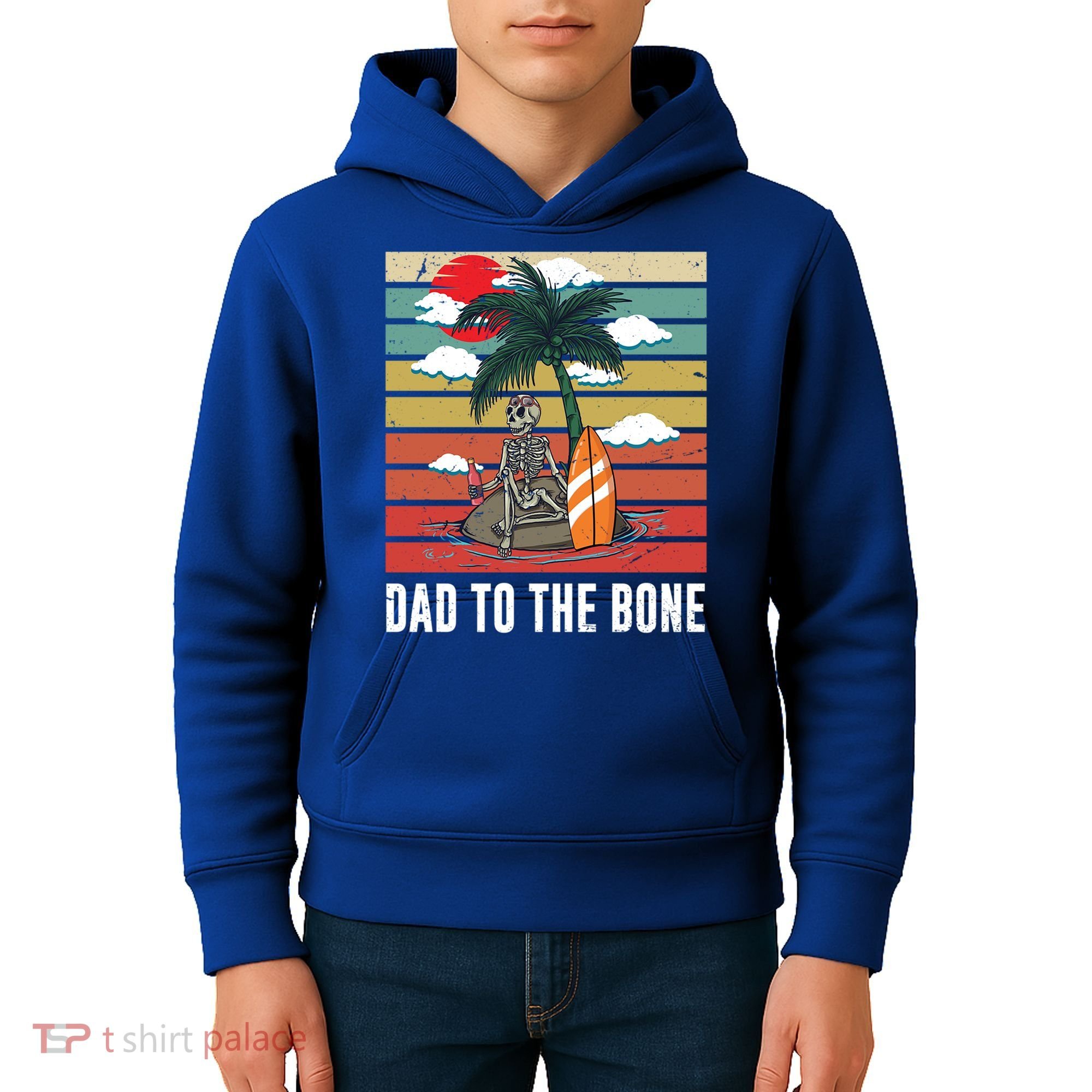 Dad To The Bone Spooky Skeleton Halloween Fathers Day Cute Gift Kids Hoodie