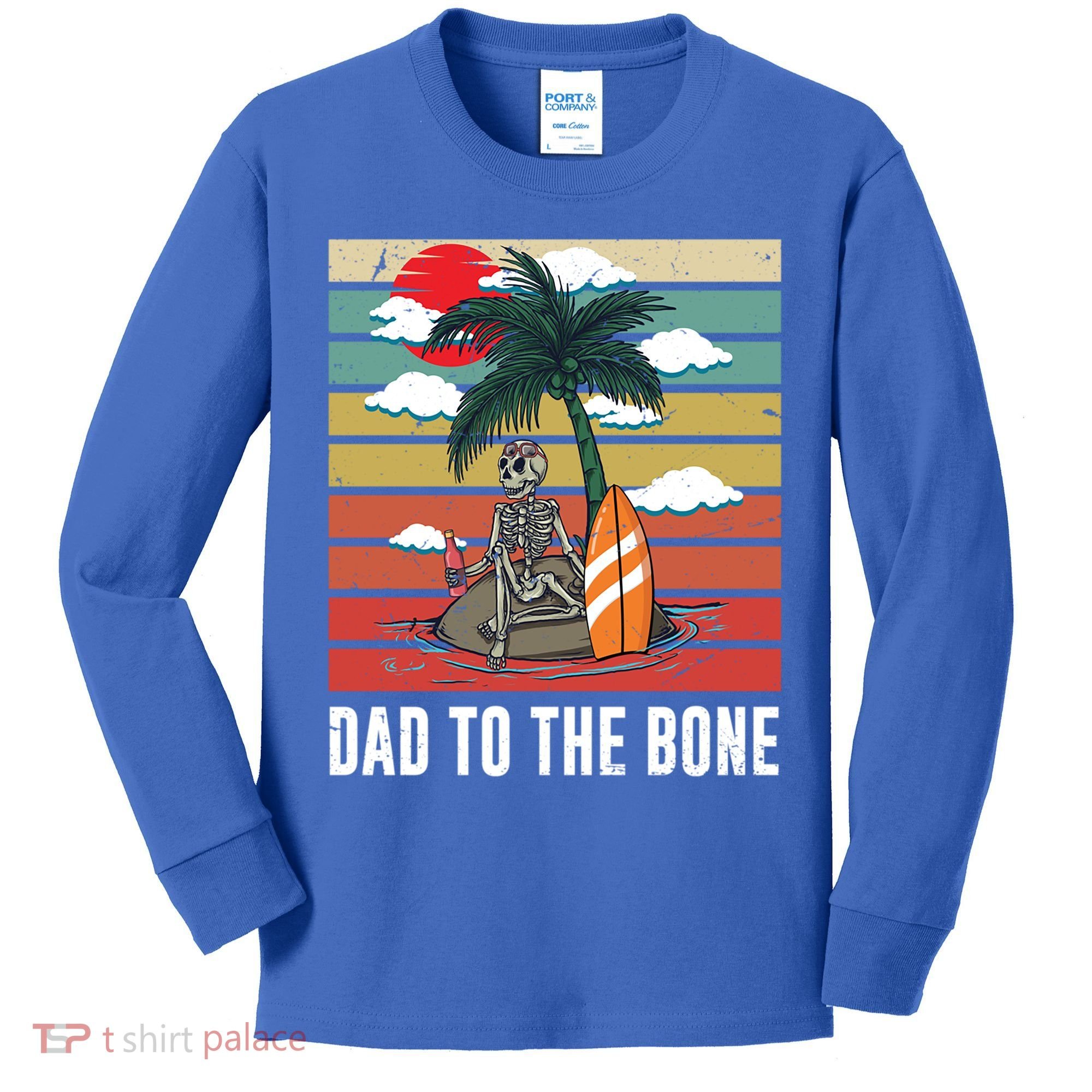 Dad To The Bone Spooky Skeleton Halloween Fathers Day Cute Gift Kids Long Sleeve Shirt