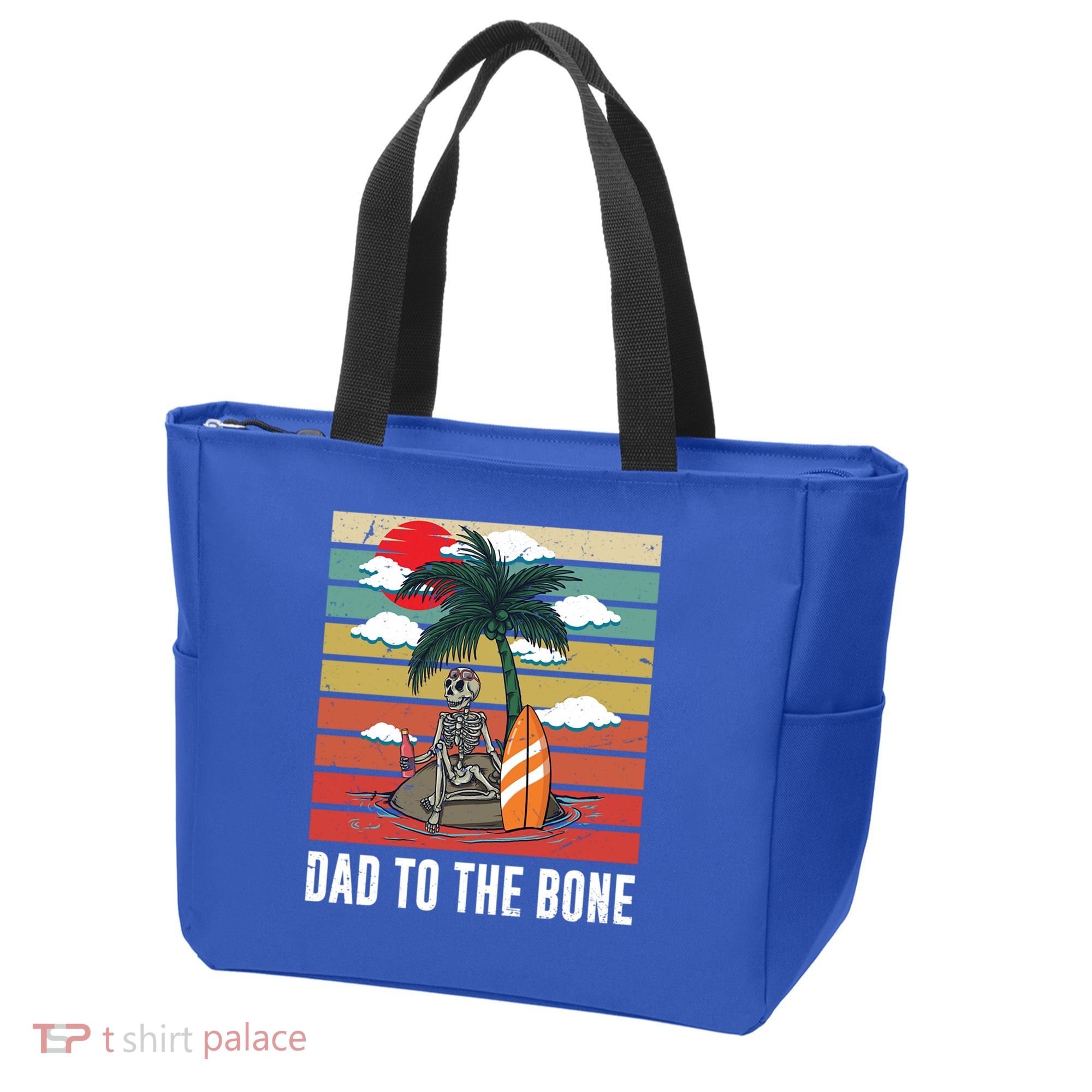 Dad To The Bone Spooky Skeleton Halloween Fathers Day Cute Gift Tote Bag