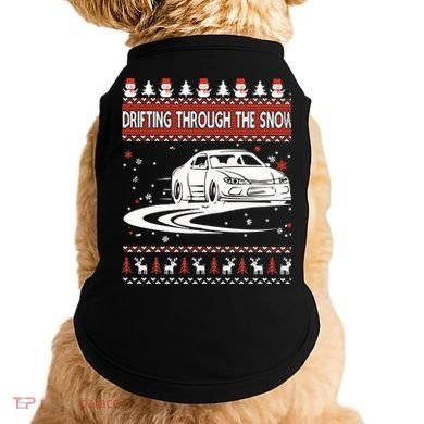 Drifting Through The Snow Ugly Christmas Sweater Classic Gift Doggie Tank