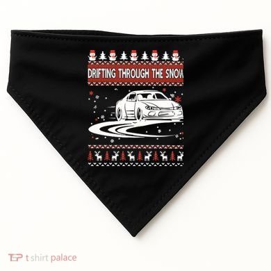 Drifting Through The Snow Ugly Christmas Sweater Classic Gift USA-Made Doggie Bandana