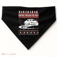 Drifting Through The Snow Ugly Christmas Sweater Classic Gift USA-Made Doggie Bandana thumb 0