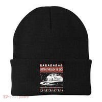 Drifting Through The Snow Ugly Christmas Sweater Classic Gift Beanie thumb 0