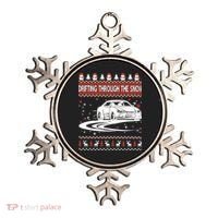 Drifting Through The Snow Ugly Christmas Sweater Classic Gift Ornament thumb 0