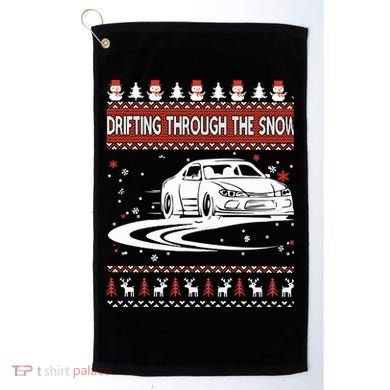 Drifting Through The Snow Ugly Christmas Sweater Classic Gift Golf Towel