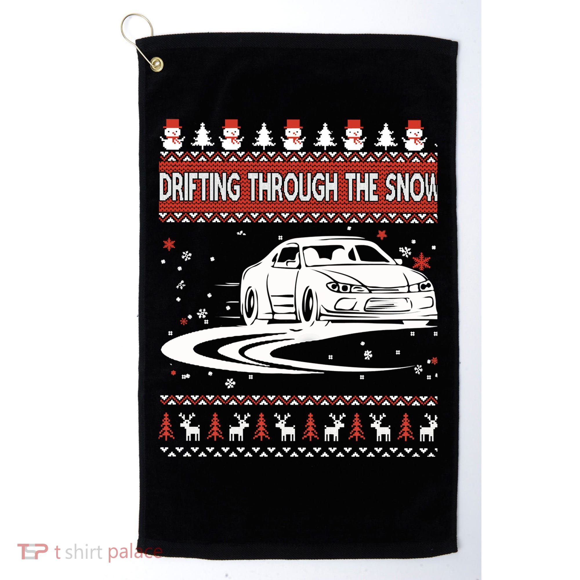 Drifting Through The Snow Ugly Christmas Sweater Classic Gift Golf Towel