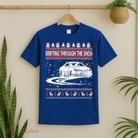 Drifting Through The Snow Ugly Christmas Sweater Classic Gift T-Shirt thumb 2