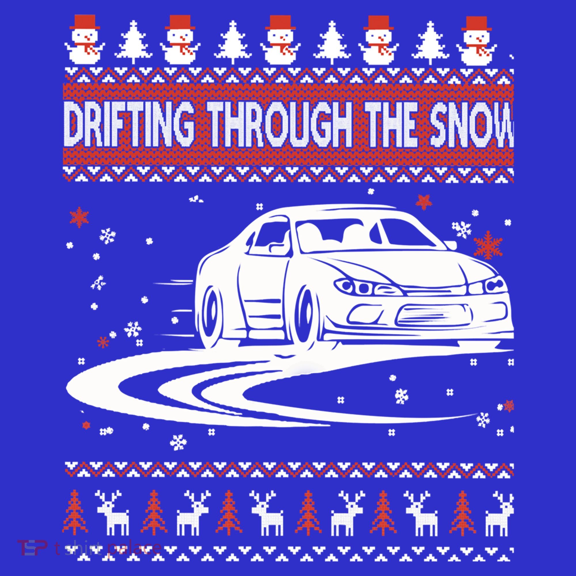 Drifting Through The Snow Ugly Christmas Sweater Classic Gift Coaster