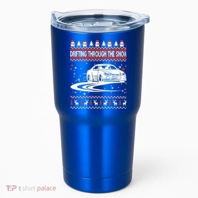 Drifting Through The Snow Ugly Christmas Sweater Classic Gift Tumbler