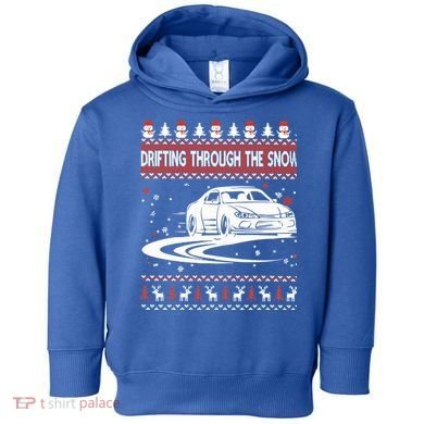 Drifting Through The Snow Ugly Christmas Sweater Classic Gift Toddler Hoodie