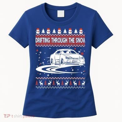 Drifting Through The Snow Ugly Christmas Sweater Classic Gift Women's T-Shirt