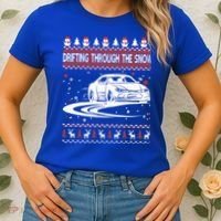 Drifting Through The Snow Ugly Christmas Sweater Classic Gift Women's T-Shirt thumb 2