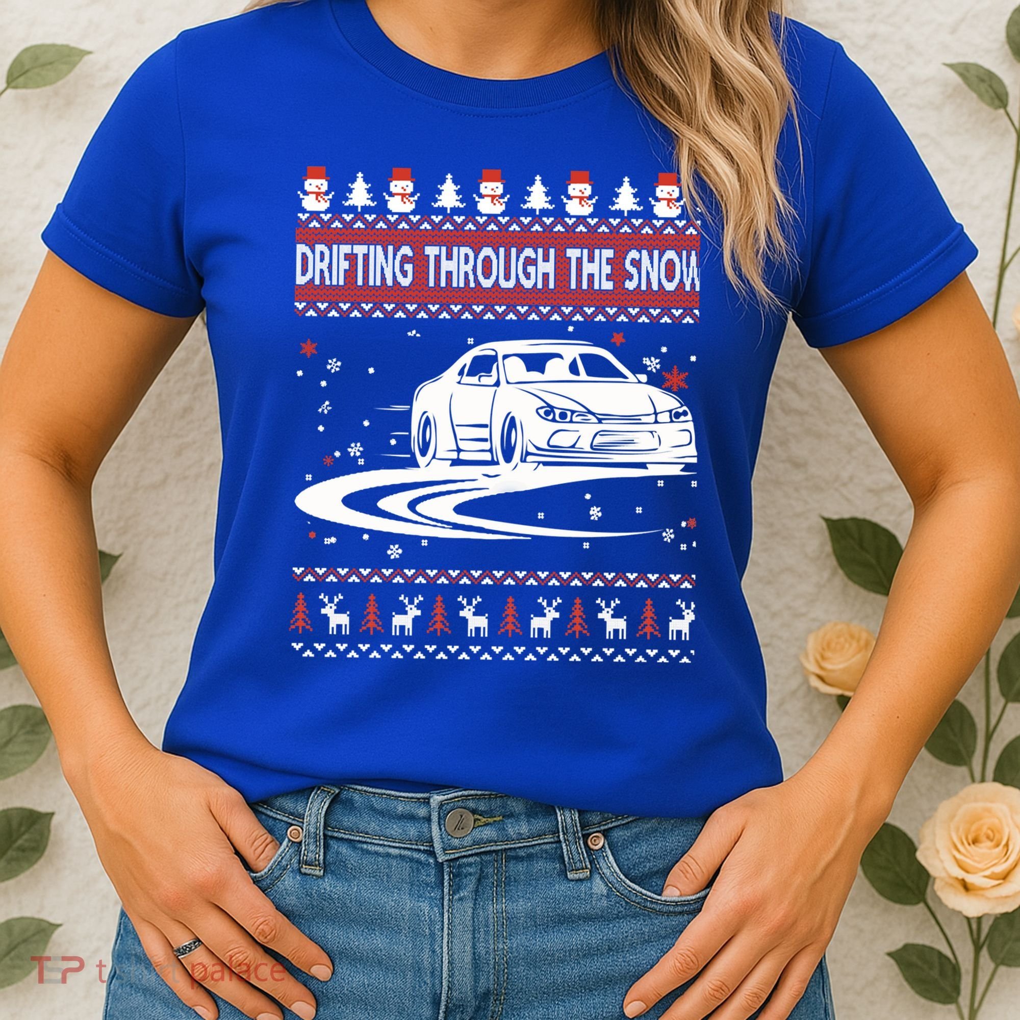 Drifting Through The Snow Ugly Christmas Sweater Classic Gift Women's T-Shirt