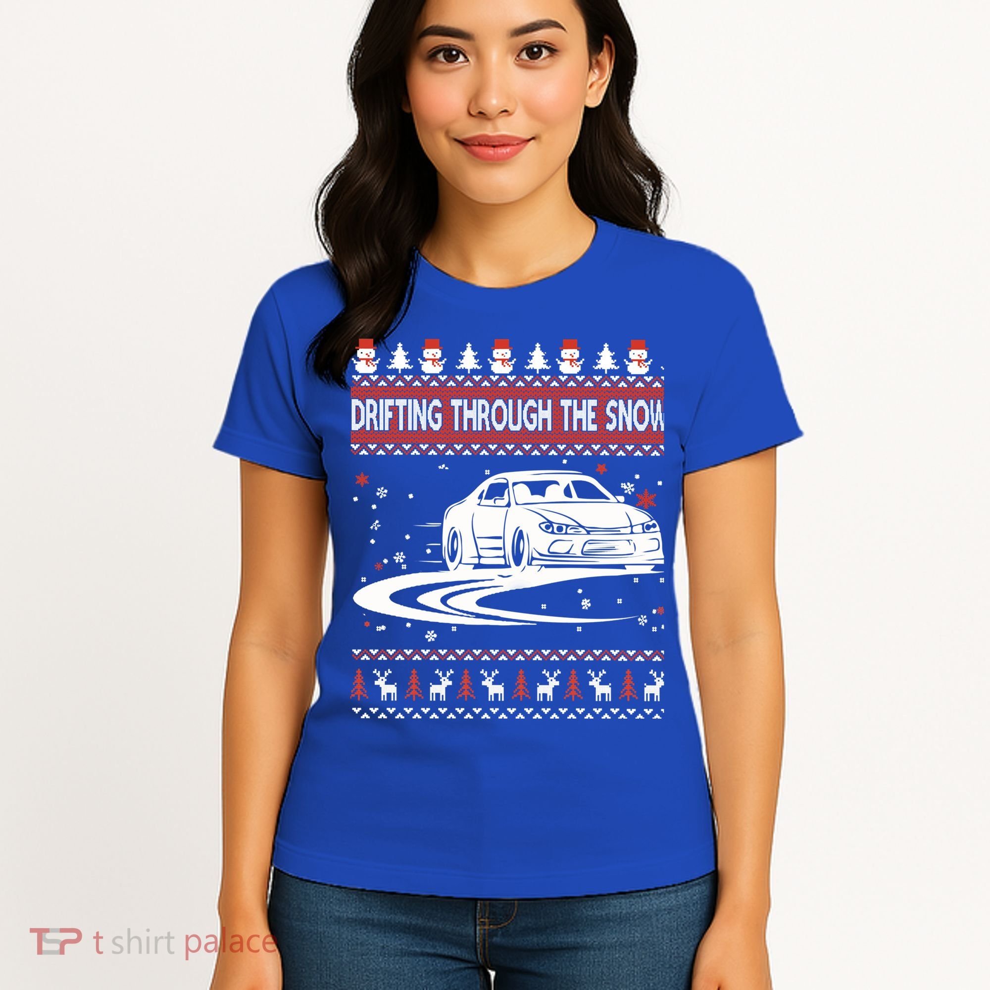 Drifting Through The Snow Ugly Christmas Sweater Classic Gift Women's T-Shirt