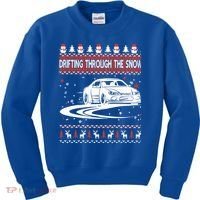 Drifting Through The Snow Ugly Christmas Sweater Classic Gift Kids Sweatshirt thumb 0