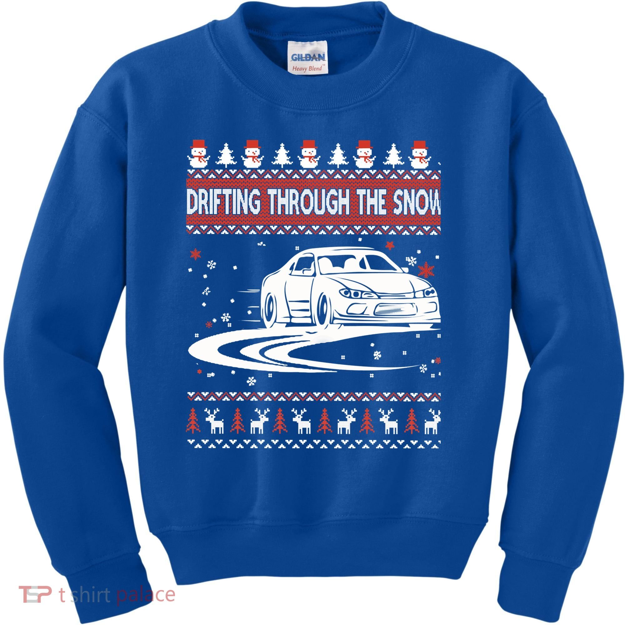 Drifting Through The Snow Ugly Christmas Sweater Classic Gift Kids Sweatshirt