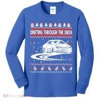 Drifting Through The Snow Ugly Christmas Sweater Classic Gift Kids Long Sleeve Shirt thumb 0