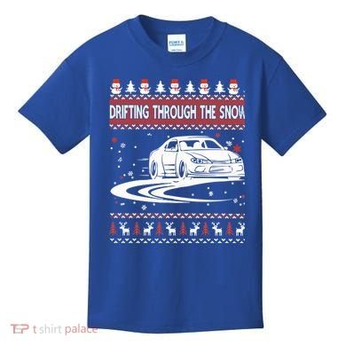 Drifting Through The Snow Ugly Christmas Sweater Classic Gift Kids T-Shirt
