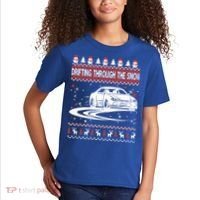 Drifting Through The Snow Ugly Christmas Sweater Classic Gift Kids T-Shirt thumb 2