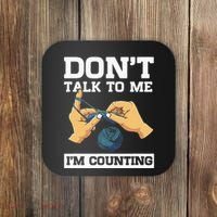 Don't Talk To Me I'm Counting Funny Crocheting Yarn Lover Coaster thumb 0