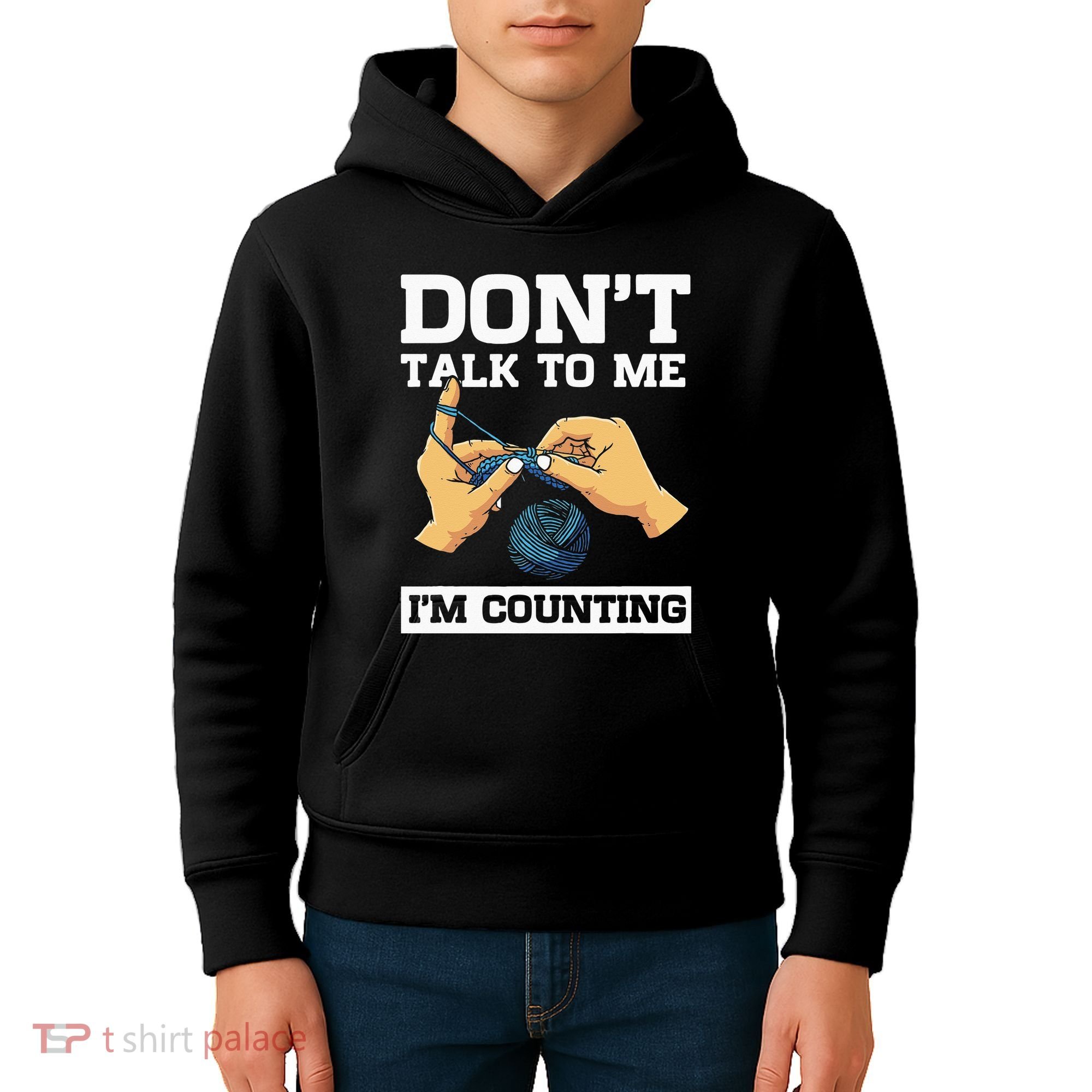 Don't Talk To Me I'm Counting Funny Crocheting Yarn Lover Kids Hoodie