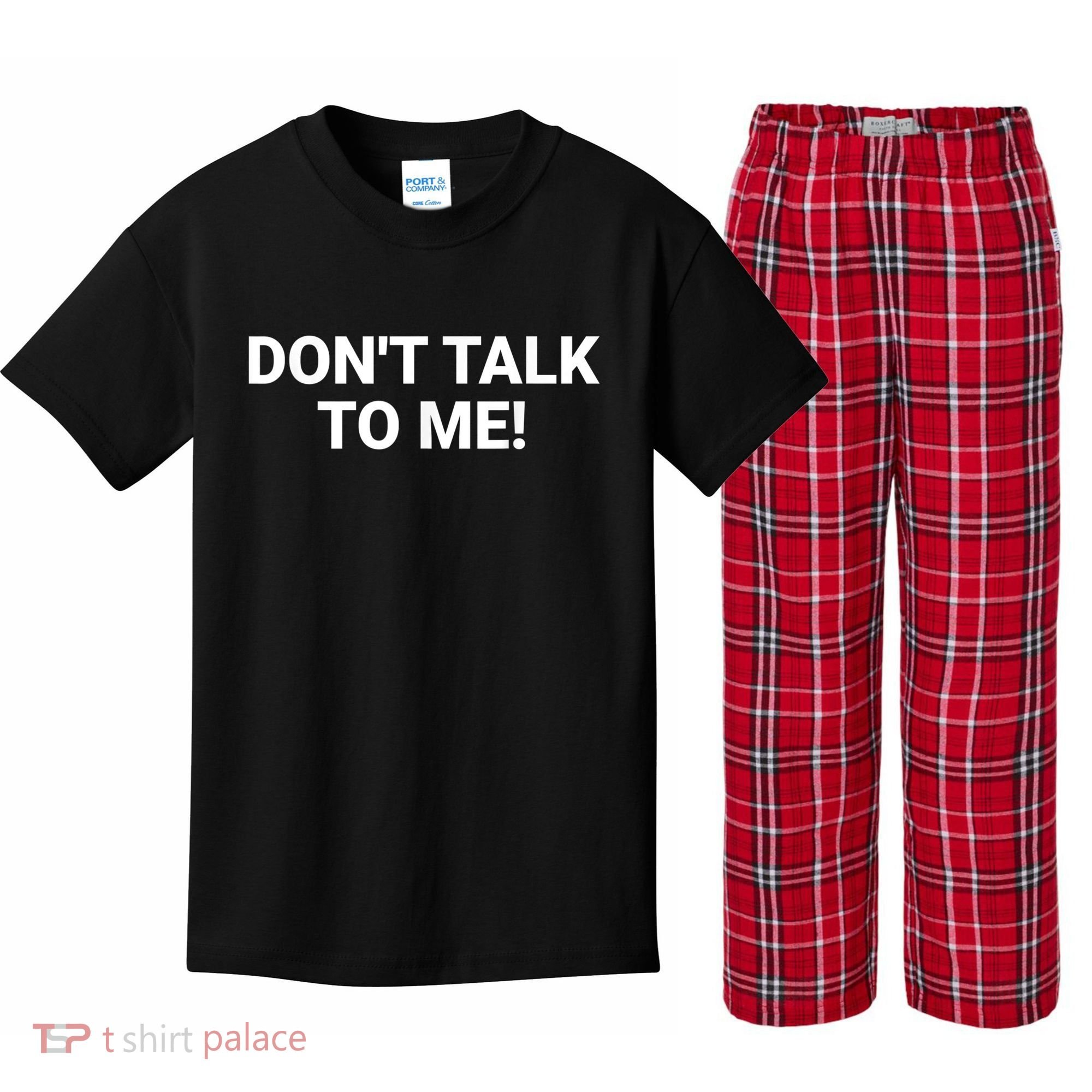 DON'T TALK TO ME Funny Anti Social Introvert Kids Plaid Pajama Set