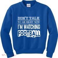 Don't Talk To Me Right Now I'm Watching Football Gift Funny Gift Kids Sweatshirt thumb 0