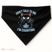 Dont Talk To Me Im Counting Crocheting Cat USA-Made Doggie Bandana thumb 0