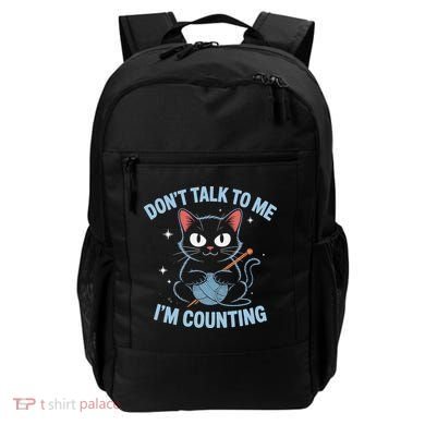 Dont Talk To Me Im Counting Crocheting Cat Backpack