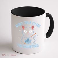 Dont Talk To Me Im Counting Crocheting Cat Coffee Mug thumb 1