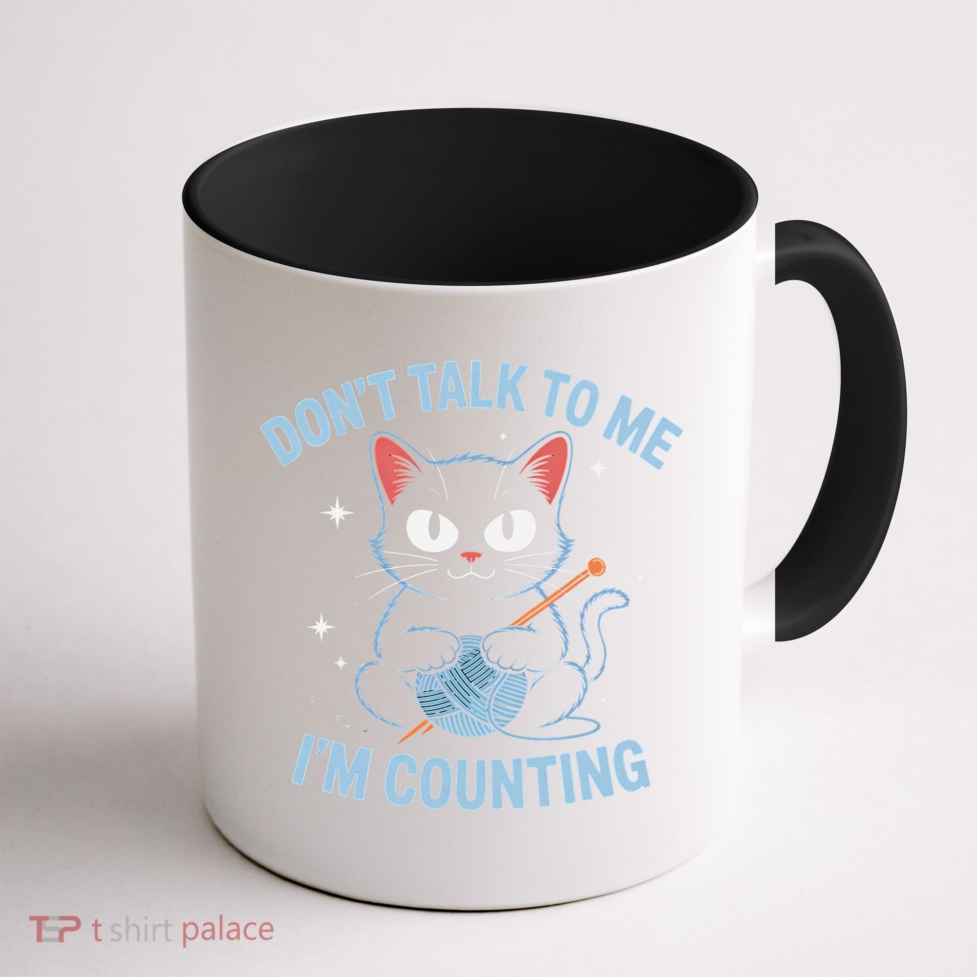 Dont Talk To Me Im Counting Crocheting Cat Coffee Mug