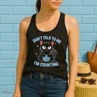 Dont Talk To Me Im Counting Crocheting Cat Women's Tank Top thumb 2