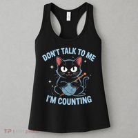 Dont Talk To Me Im Counting Crocheting Cat Women's Tank Top thumb 3