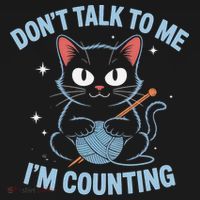 Dont Talk To Me Im Counting Crocheting Cat Baby Bodysuit thumb 2