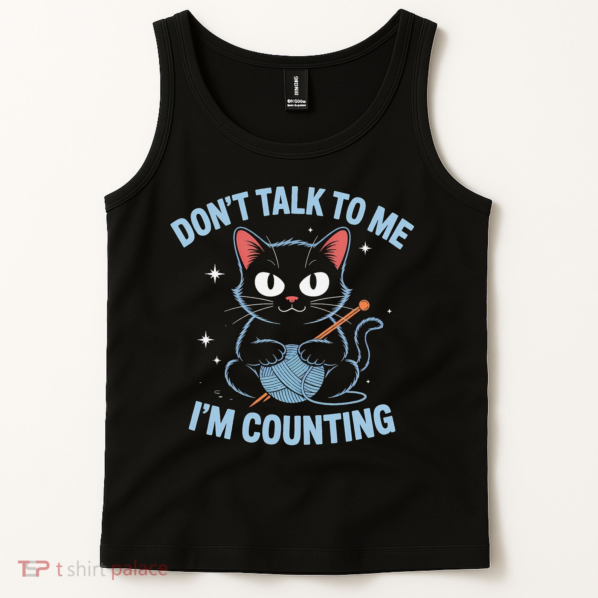 Dont Talk To Me Im Counting Crocheting Cat Tank Top