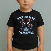 Dont Talk To Me Im Counting Crocheting Cat Toddler T-Shirt thumb 2