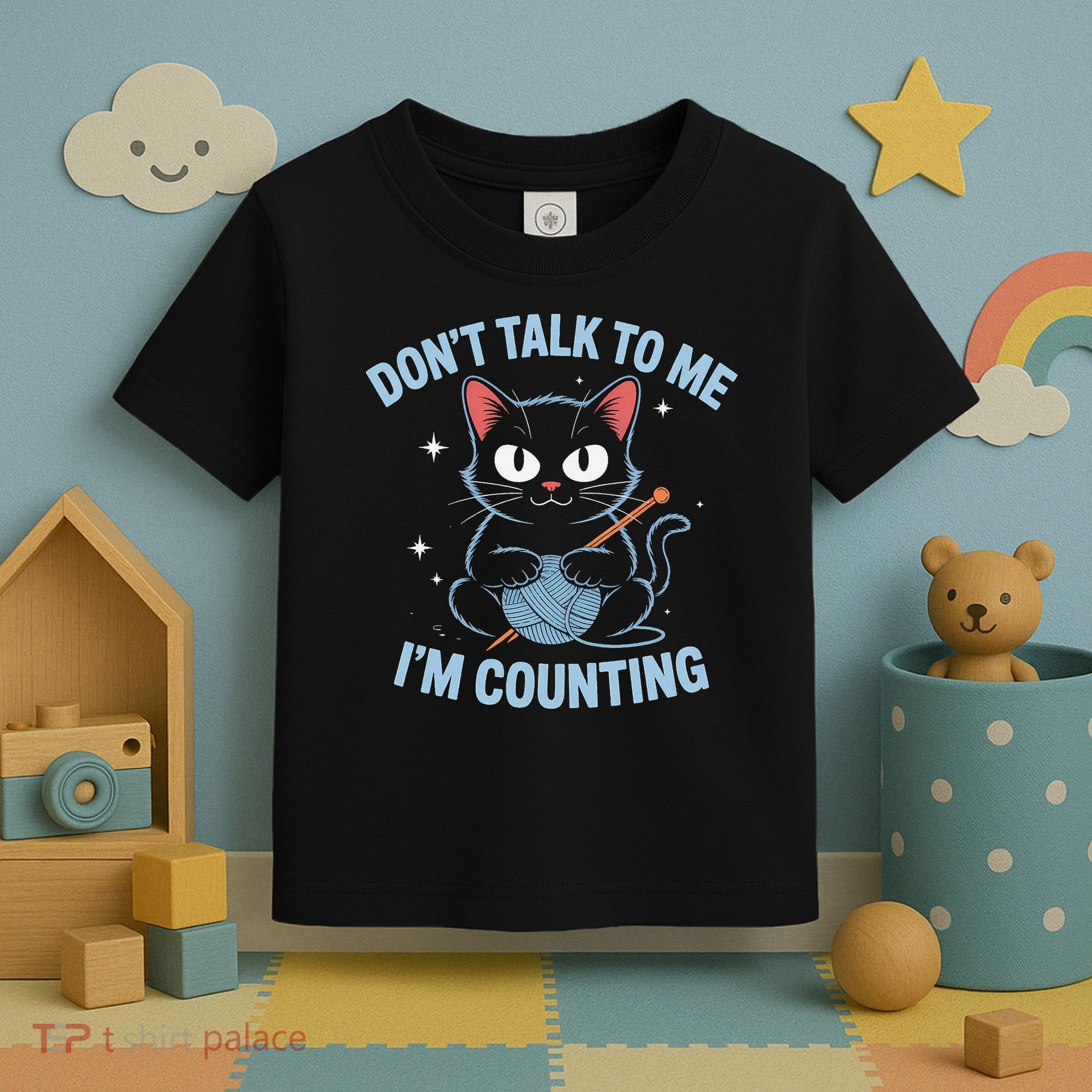 Dont Talk To Me Im Counting Crocheting Cat Toddler T-Shirt