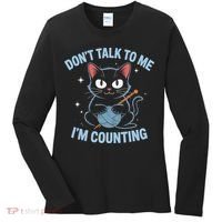 Dont Talk To Me Im Counting Crocheting Cat Women's Long Sleeve Shirt thumb 0