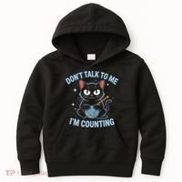 Dont Talk To Me Im Counting Crocheting Cat Kids Hoodie thumb 0