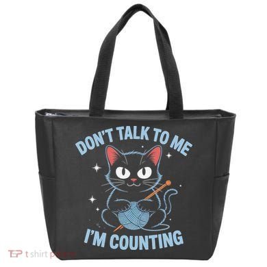 Dont Talk To Me Im Counting Crocheting Cat Tote Bag