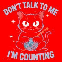 Dont Talk To Me Im Counting Crocheting Cat Santa Hat thumb 1