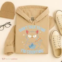 Dont Talk To Me Im Counting Crocheting Cat Hoodie thumb 4