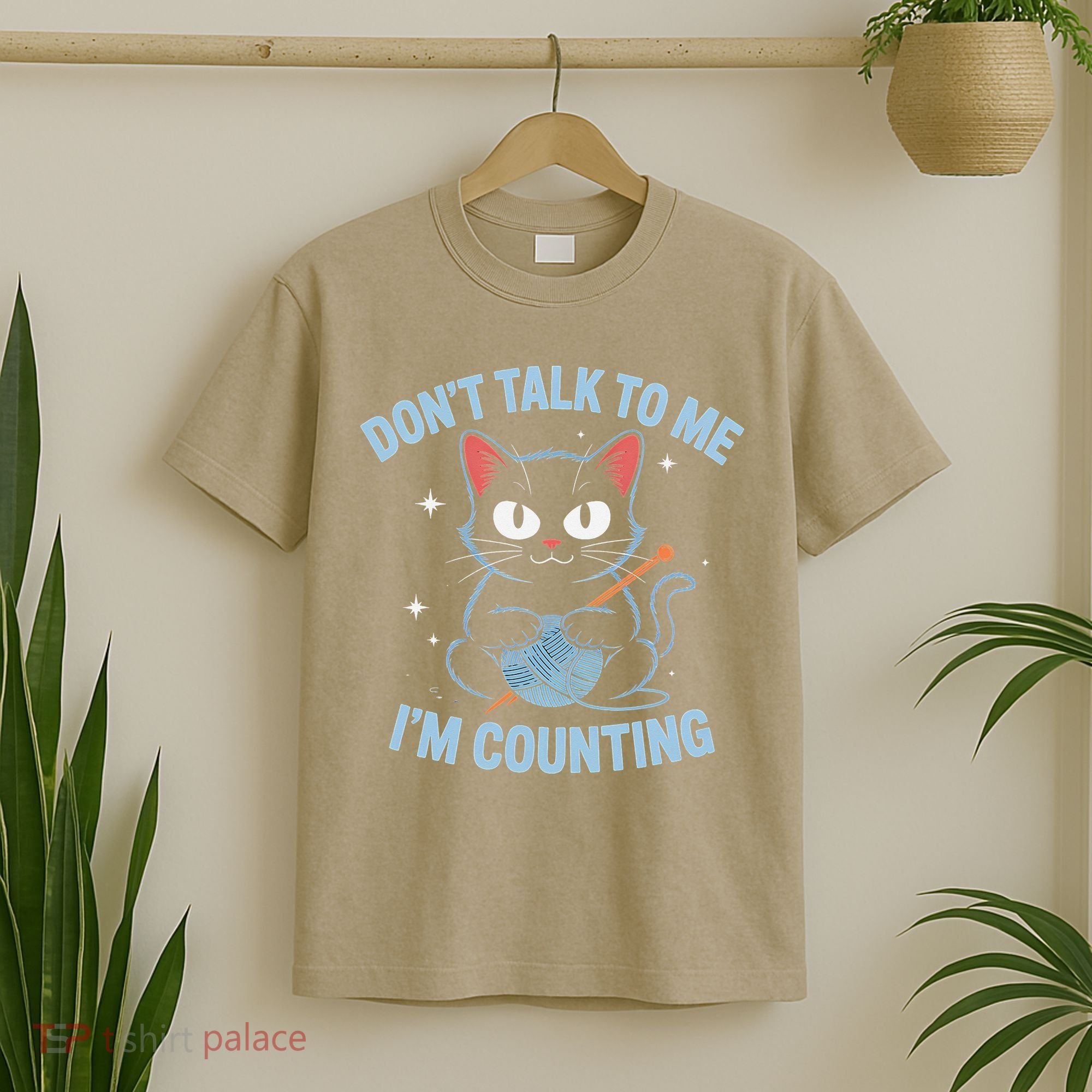 Dont Talk To Me Im Counting Crocheting Cat T-Shirt