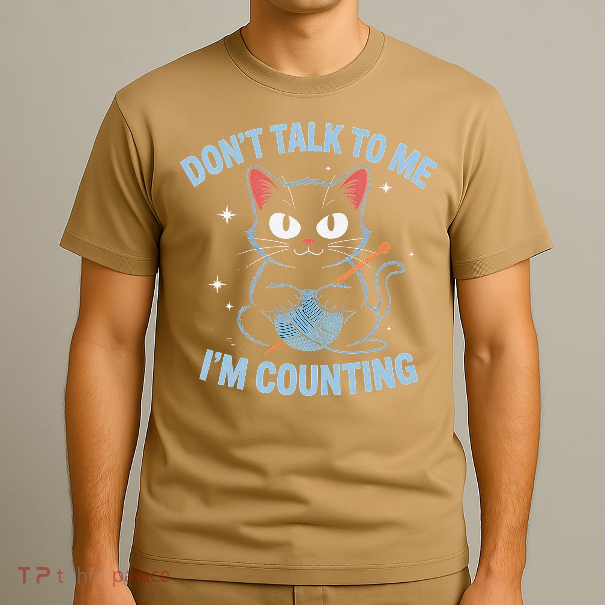 Dont Talk To Me Im Counting Crocheting Cat T-Shirt